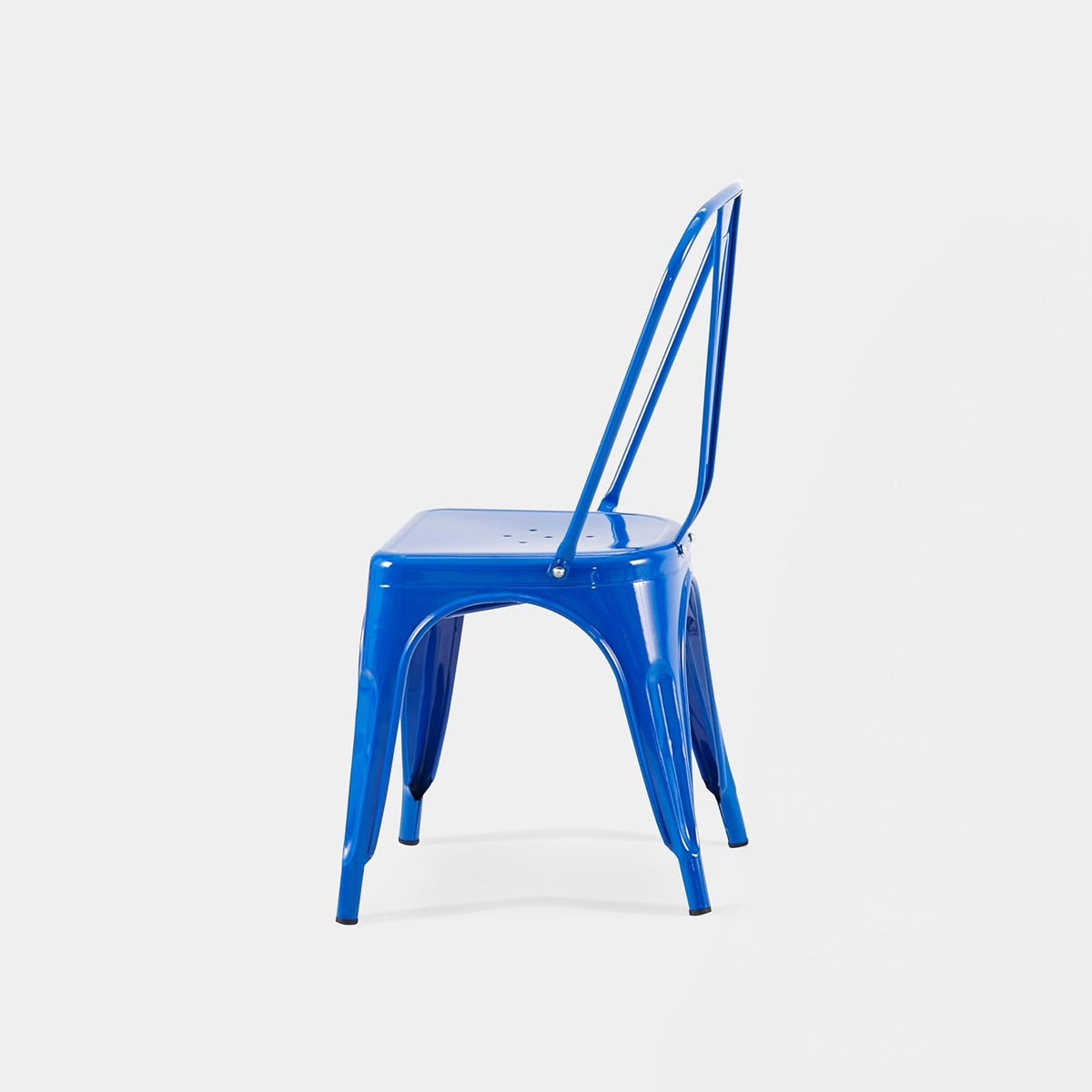 AC Pacific - Sillas de Comedor industriales de Metal de 18 Pulgadas de Altura, Asiento apilable de Cocina o Bar, diseño Moderno Duradero, Muebles de Acento versátiles, Juego de 2, Azul