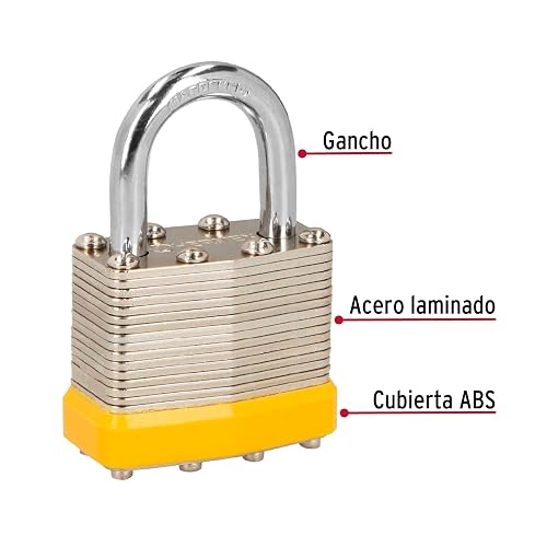 Hermex Basic CM-40X4P, Candado de acero con cuerpo laminado de 40mm, juego de 4 pzas. en blister