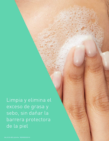 CeraVe Gel Limpiador Espumoso para Piel Normal a Grasa con Ceramidas Esenciales, Niacinamida y Ácido Hialurónico que Protege e Hidrata la Barrera Natural de la Piel, 473ml