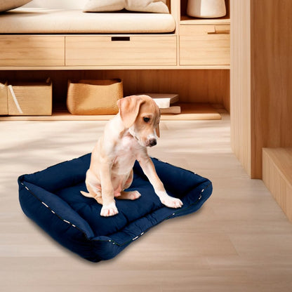 Fancy Pets Cama Corgi para Perros Chica 53 x 44 x 22 cm Azul Cama Acolchada con Orilla Suave Lavable y Resistente para Descanso Diario