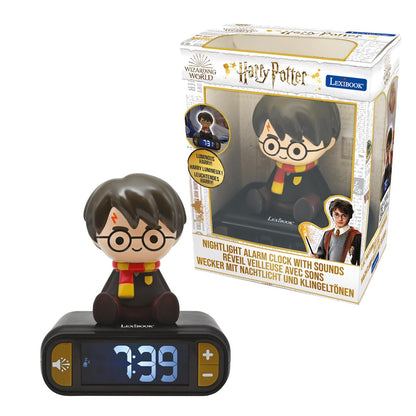 Lexibook Disney Frozen Reloj Despertador con Luz Nocturna y Sonidos, Pantalla LCD Digital - Harry Potter