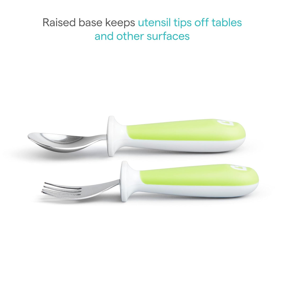 Munchkin Raise 4 unidades de tenedores y cucharas para niños pequeños, Azul/Verde, 12+