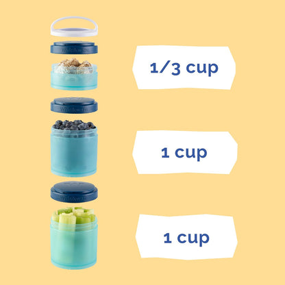 Whiskware Bluey - Recipientes para aperitivos, 3 tazas apilables, mejores amigos