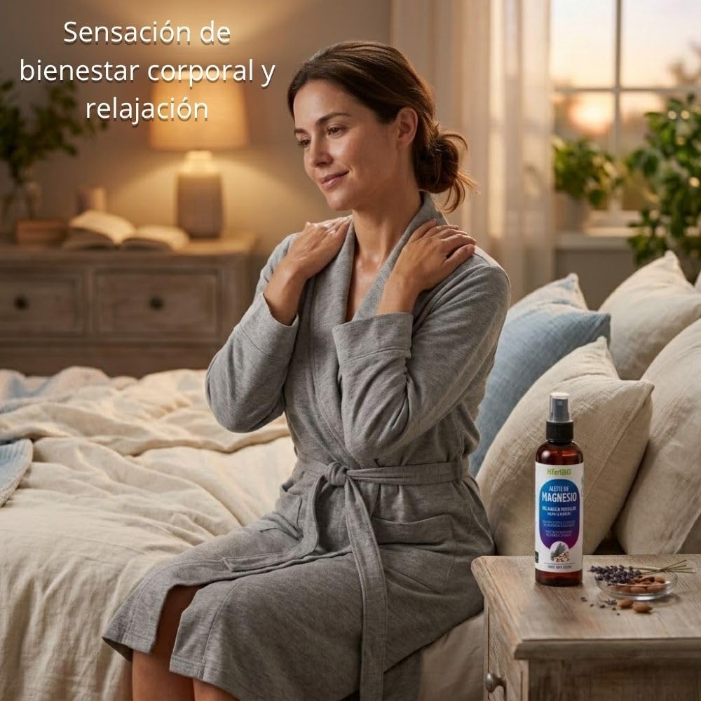 Life180 Aceite de Magnesio con Lavanda y Almendras en Spray 120ml | Cuidado Personal para la Relajación Corporal un Confort Diario que Hidrata y Suaviza la Piel