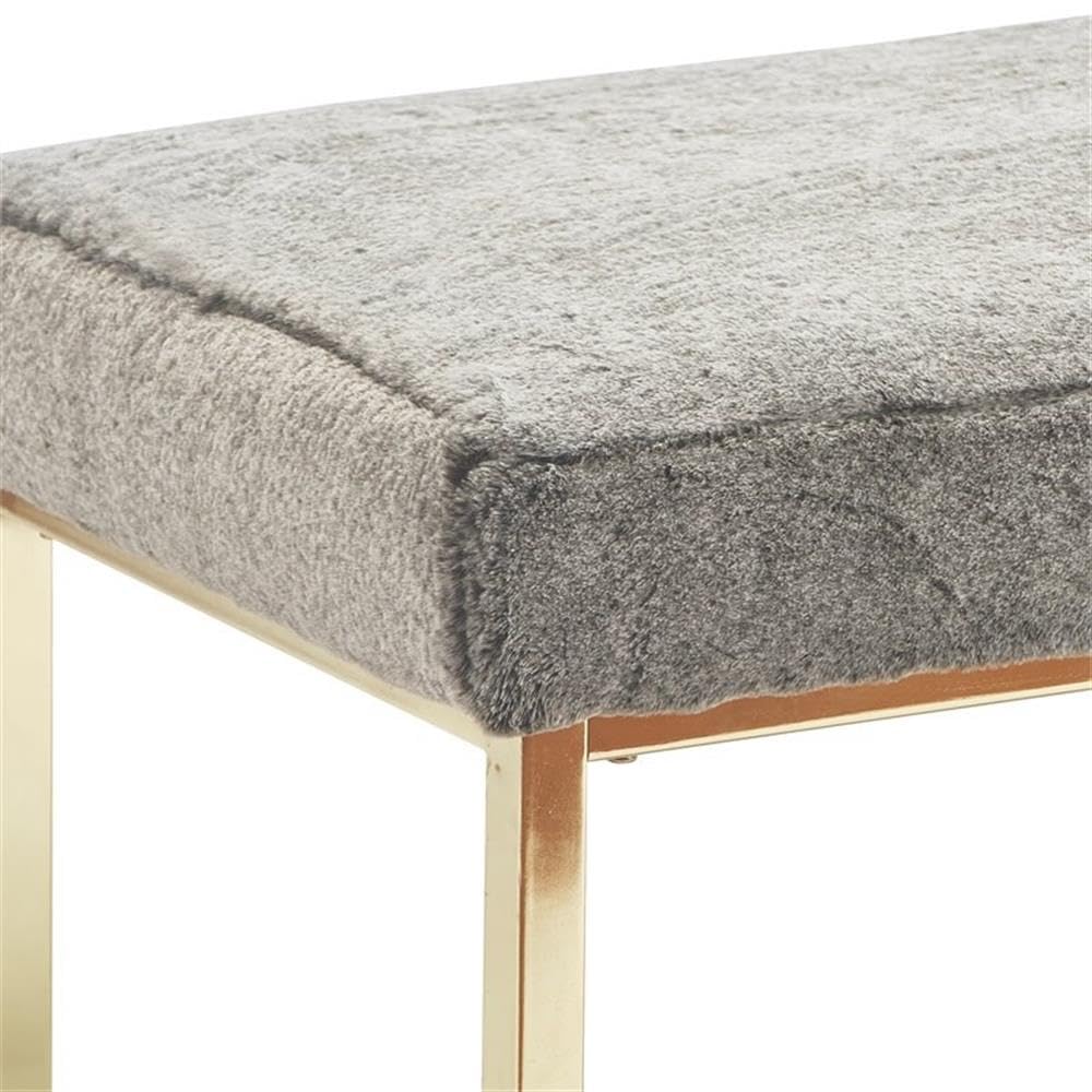 Elle Decor FUCN20047D Giselle Bench, Faux Fur