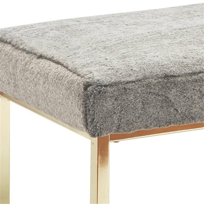 Elle Decor FUCN20047D Giselle Bench, Faux Fur