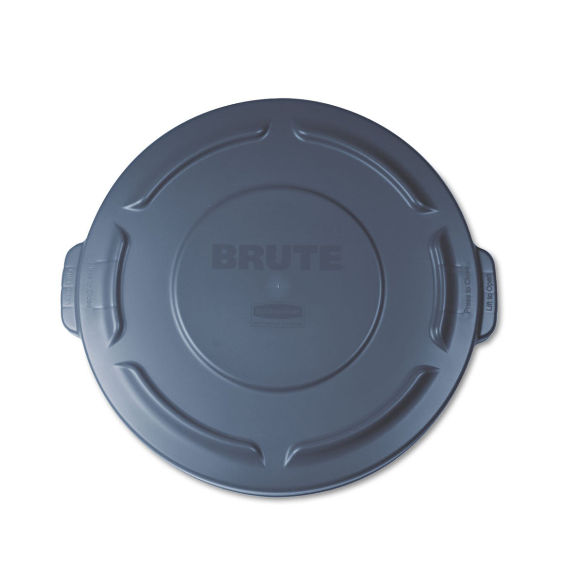 Rubbermaid Commercial Products BRUTE® – Tapa Plana para Contenedor con Cierre a Presión para Ajuste Seguro, Cuenta con Canales Antiacumulación de Agua, Capacidad de 75 L, Gris FG261960GRAY