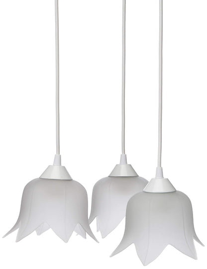 MAXXI MX-CL6613/B Candil Decorativo Techo, Vidrio Mate Flor, E26, 3 Piezas