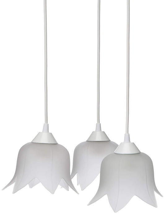 MAXXI MX-CL6613/B Candil Decorativo Techo, Vidrio Mate Flor, E26, 3 Piezas