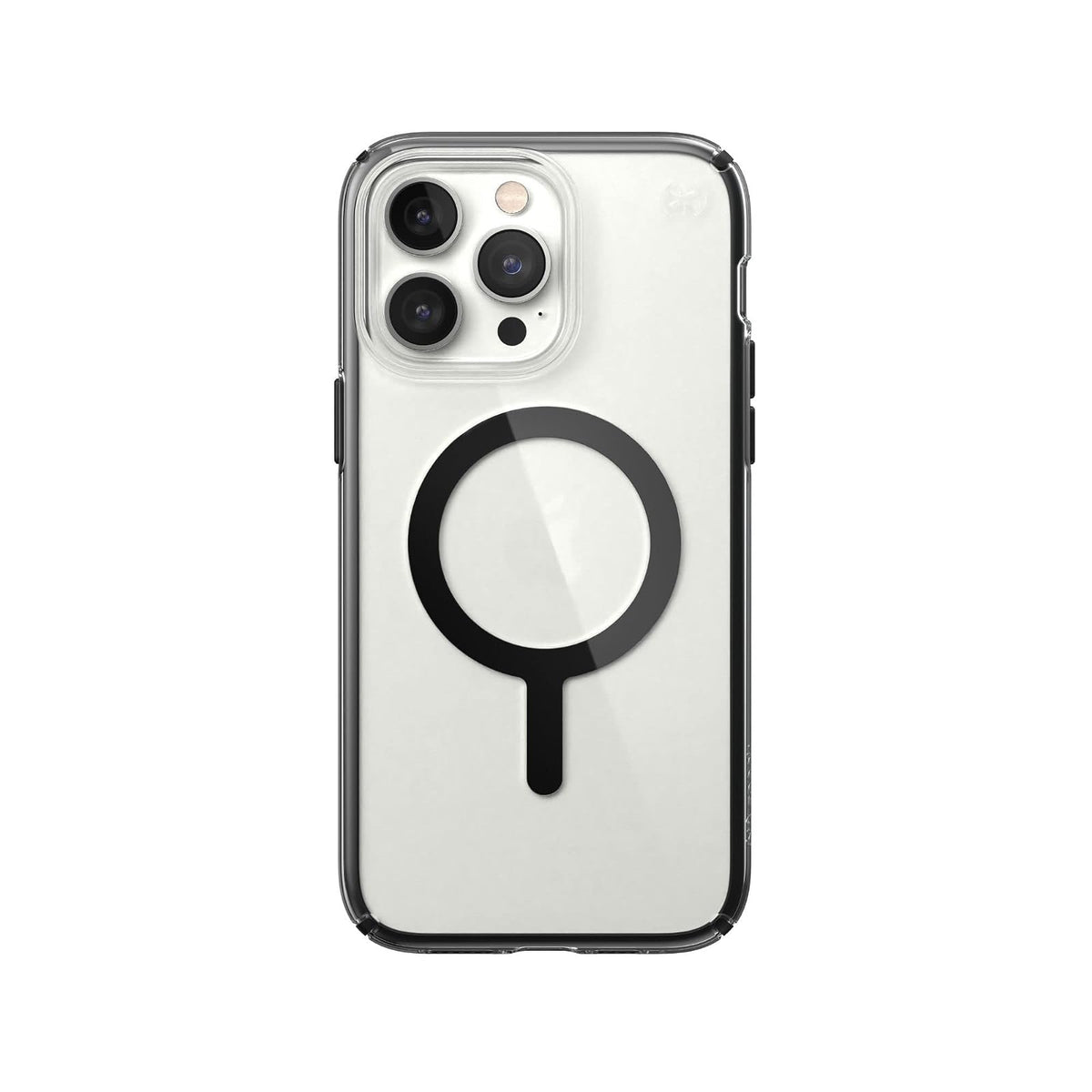 Speck Presidio Perfect Clear Impact Geometry Funda con MagSafe Compatible con iPhone 14 Pro MAX, Protección Caídas 4m, Bisel Elevado, Protección Antimicrobiana - Transparente/Negro