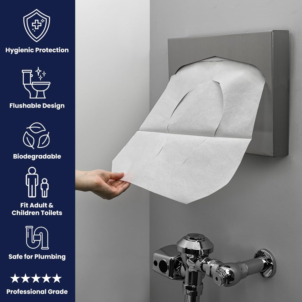 Discreet Seat DS-1000 - Fundas de asiento de inodoro de media pliegue, color blanco (4 unidades de 250)