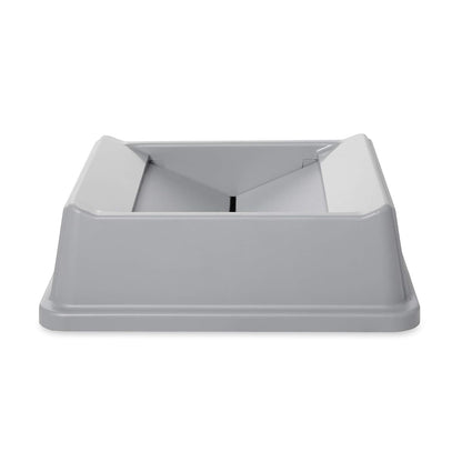 Rubbermaid Commercial Products - Contenedor intocable, tapa de papelero/papelera, gris, tapa cuadrada oscilante, compatible con contenedores cuadrados intocables de 35/50 galones