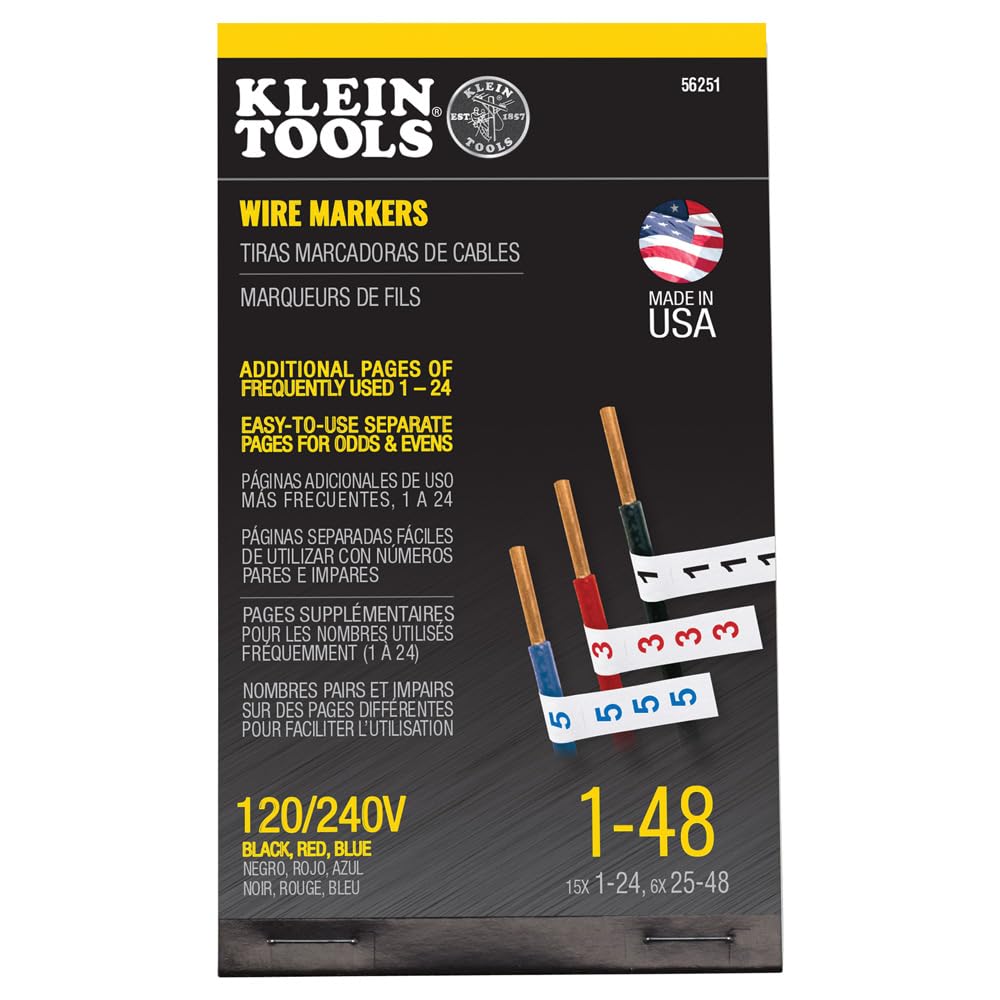 Klein Tools 56251 Wire markers-120/240 V 3 Phase 1 - 48