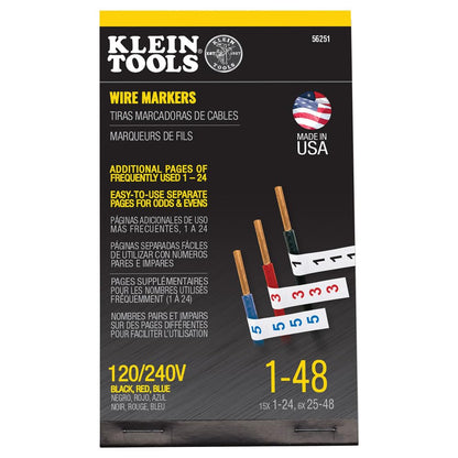 Klein Tools 56251 Wire markers-120/240 V 3 Phase 1 - 48