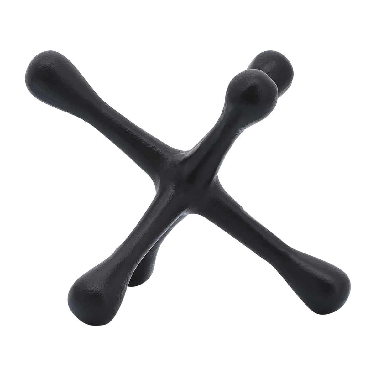 Sagebrook Home Escultura Abstracta de Metal Jacks para decoración de habitación, recámara u Oficina, Aluminio, Negro, 8 cm de Largo x 9 cm de Ancho x 5 cm de Alto