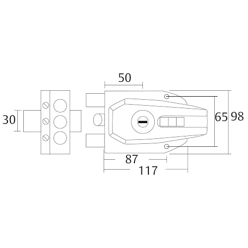 Phillips Cerradura de Sobreponer Mod. AS 2000 Color Negro
