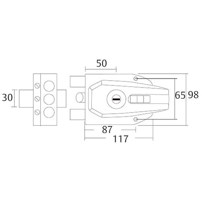 Phillips Cerradura de Sobreponer Mod. AS 2000 Color Negro