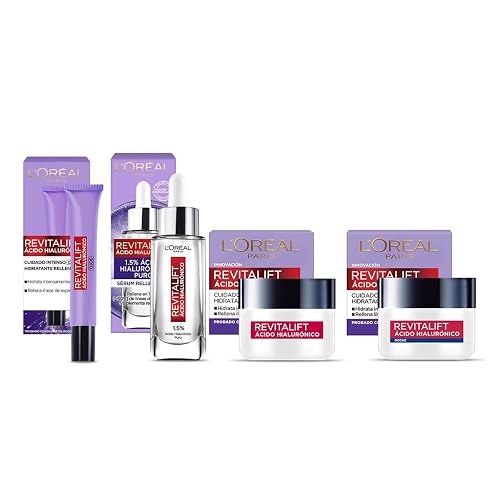 L'Oréal Paris Kit Revitalift Ácido Hialurónico: Sérum, Cremas Día/Noche y Ojos