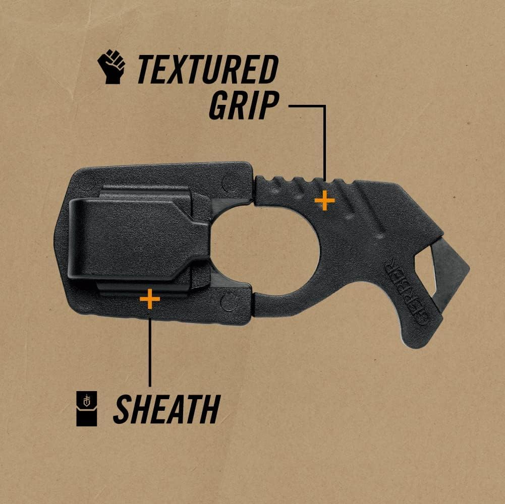 Gerber Gear - Cortador de correa para engranaje, color café coyote [30-000132], tamaño de bolsillo de 5 x 2.5 x 1 pulgadas