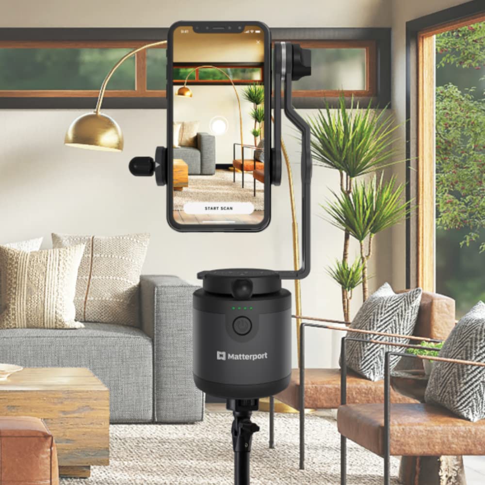 Matterport Axis - Estabilizador de cardán para cámara de Smartphone - Soporte Giratorio motorizado para escaneos de Fotos Profesionales 3D 360 para teléfonos iPhone y Android