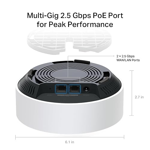 TP-Link Deco X50-PoE Sistema WiFi 6 Mesh AX3000, Dual Band con IA, Puerto 2.5G, PoE+, Compatible con Serie Deco, WiFi Auto-adaptativo, Ideal para Montaje en Techo y conexión Multi-Gigabit