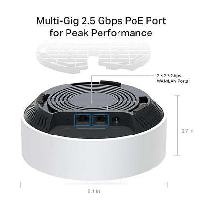 TP-Link Deco X50-PoE Sistema WiFi 6 Mesh AX3000, Dual Band con IA, Puerto 2.5G, PoE+, Compatible con Serie Deco, WiFi Auto-adaptativo, Ideal para Montaje en Techo y conexión Multi-Gigabit