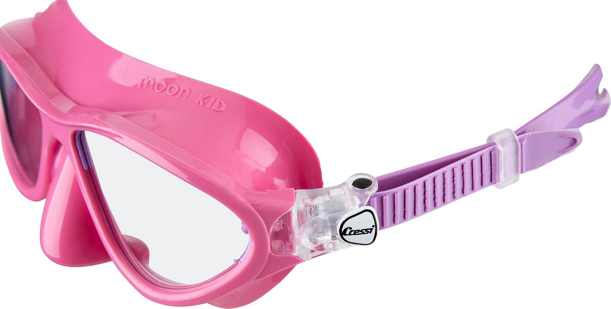 Cressi Máscara de Silicona cómoda para niños con Correa Ajustable, para esnórquel y Piscina - para niños de 5 a 10 años - Luna: Made in Italy