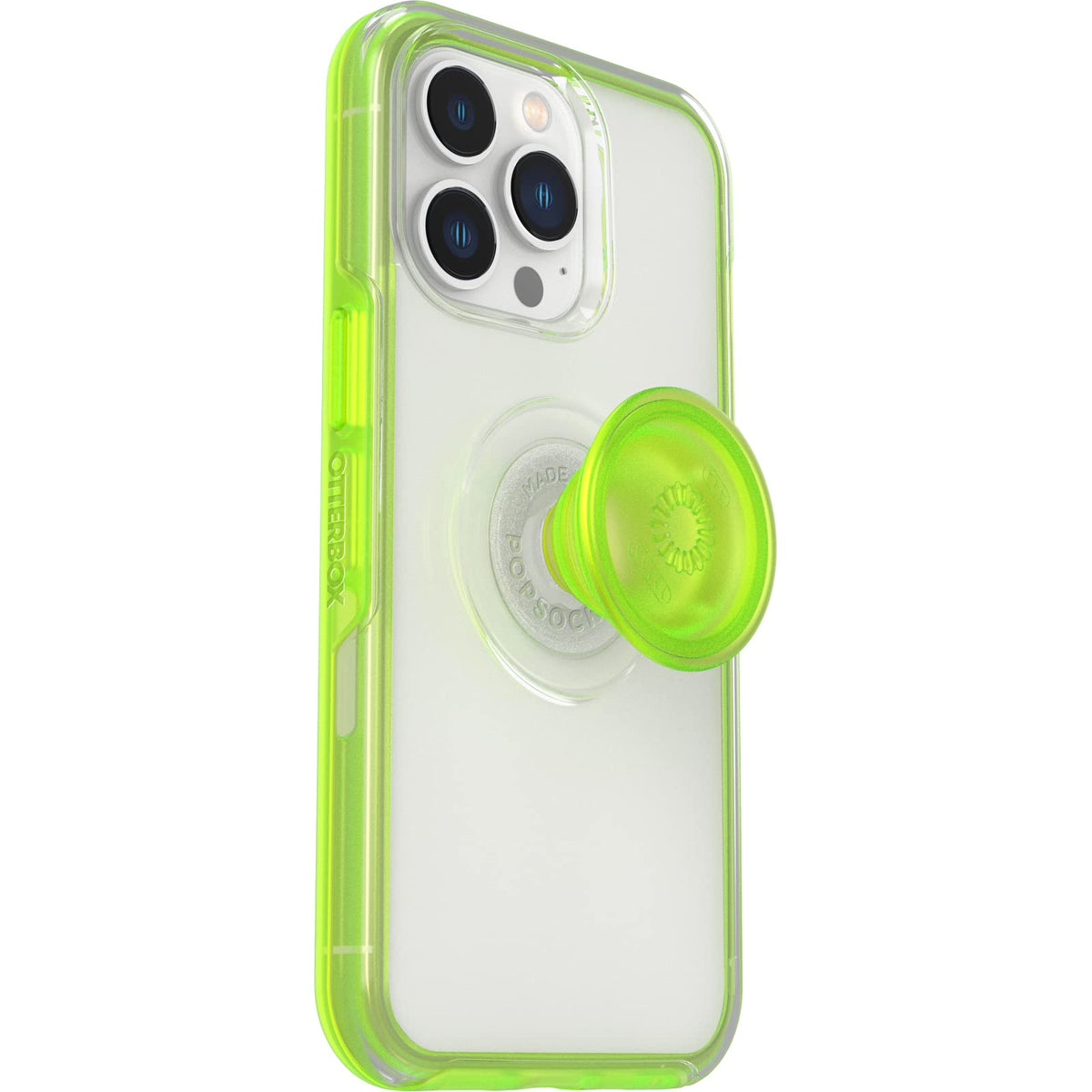 OtterBox Otter + POP Symmetry Clear Series Funda para iPhone 13 Pro - Limelight (transparente/verde)