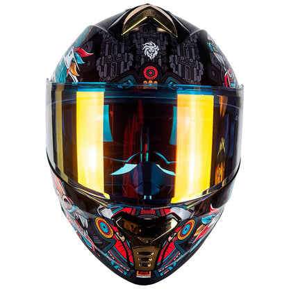 KOV Casco Thunder Quetzalcoatl Verde Abatible Dot Talla L