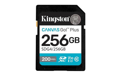 Kingston Tarjeta De Memoria SD, Canvas Go Plus Gen4, Capacidad: 256GB, 4K, Clase 10, UHS-I, U3, V30, Lectura: 200MB/s y Escritura: 160MB/s, SKU: SDG4/256GB
