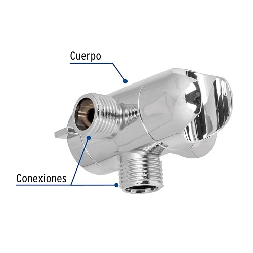 Foset AR-04, Desviador de 3 vías para brazo con soporte, cromo