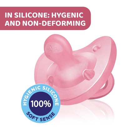 Chicco PhysioForma Chupón de Silicona 6-16 Meses, Pack de Chupones Suaves y Delicados, Apoyan la Respiración Fisiológica y Favorecen el Desarrollo Correcto de la Boca, Rosa