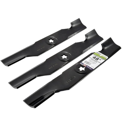 Maxpower Juego 3 Cuchillas Cortacésped 48 pulgadas Craftsman, Husqvarna, Poulan