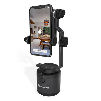 Matterport Axis - Estabilizador de cardán para cámara de Smartphone - Soporte Giratorio motorizado para escaneos de Fotos Profesionales 3D 360 para teléfonos iPhone y Android