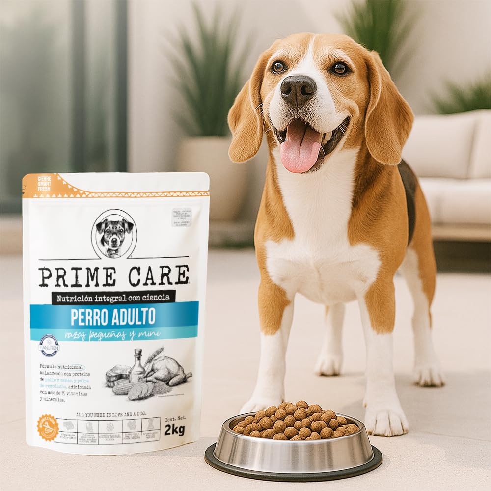 Prime Care Alimento para Perros Adultos Razas Pequeñas y Mini 2 kg