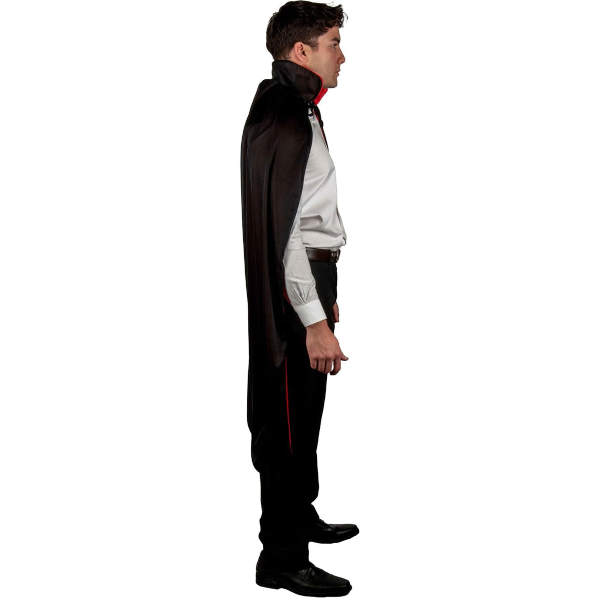 REV Capa Vampiro Bicolor de Poliéster – Capa Clásica Negra con Forro Rojo para Disfraz Gótico – Accesorio de Halloween, Carnaval, Cosplay o Fiesta Temática