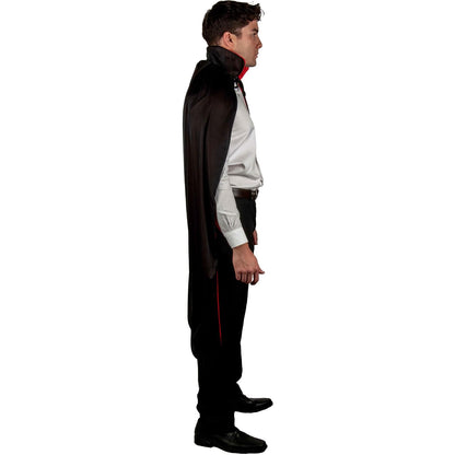 REV Capa Vampiro Bicolor de Poliéster – Capa Clásica Negra con Forro Rojo para Disfraz Gótico – Accesorio de Halloween, Carnaval, Cosplay o Fiesta Temática