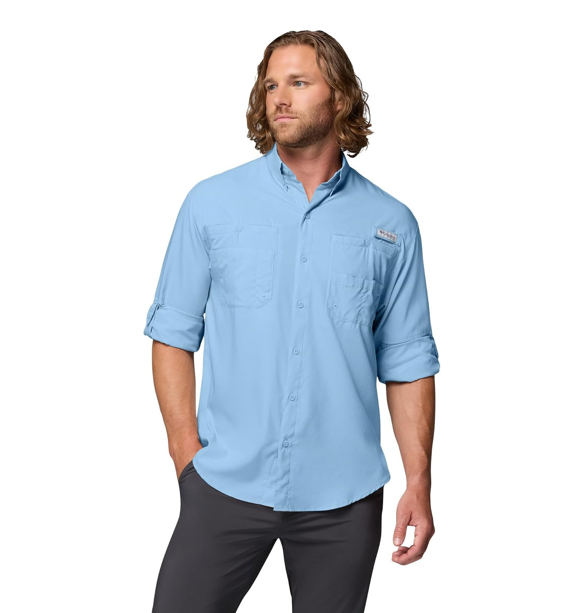 Columbia PFG Tamiami II Camisa de Manga Larga para Hombre - Vela - G - Sólido