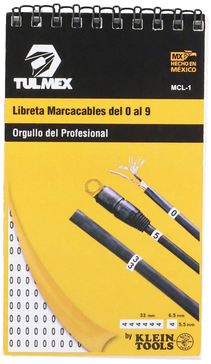 TULMEX MCL-1 | Libreta Marcacables | Marcadores Del 0 Al 9