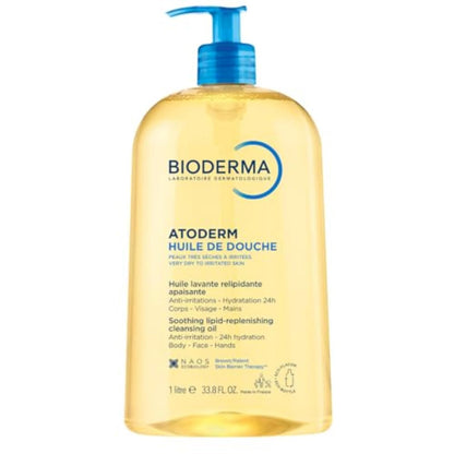 Bioderma Atoderm Aceite de Ducha Limpieza Suave Piel Atópica - 1 l (Paquete de 1)