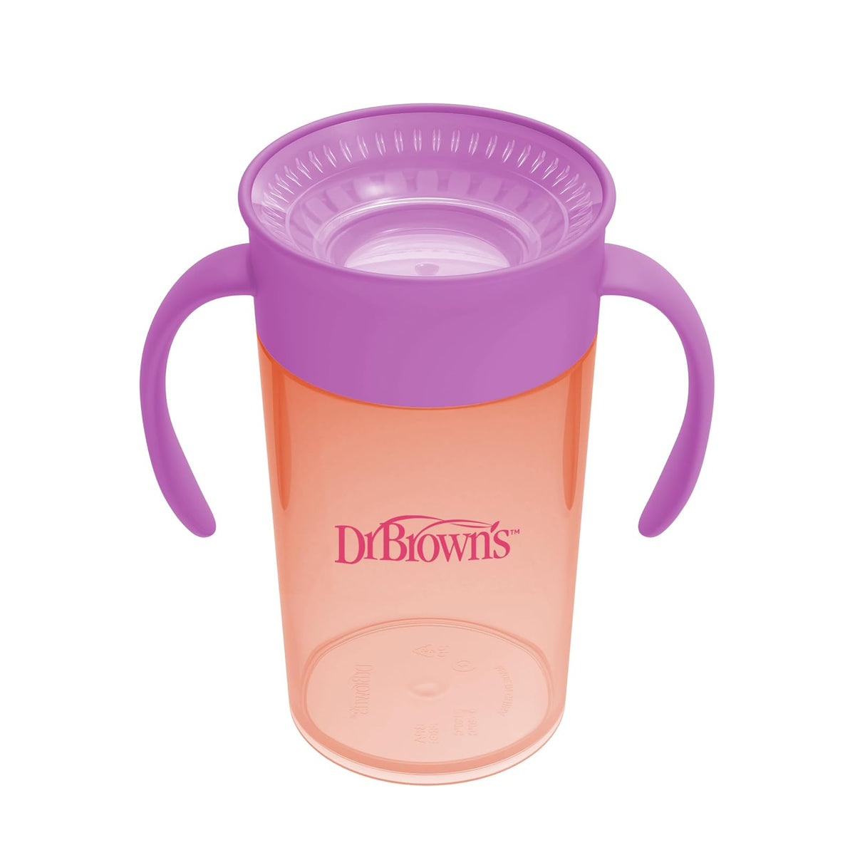 Dr. Brown's Milestones - Juego de paja a 360 tazas, color coral rosa, paquete de 2
