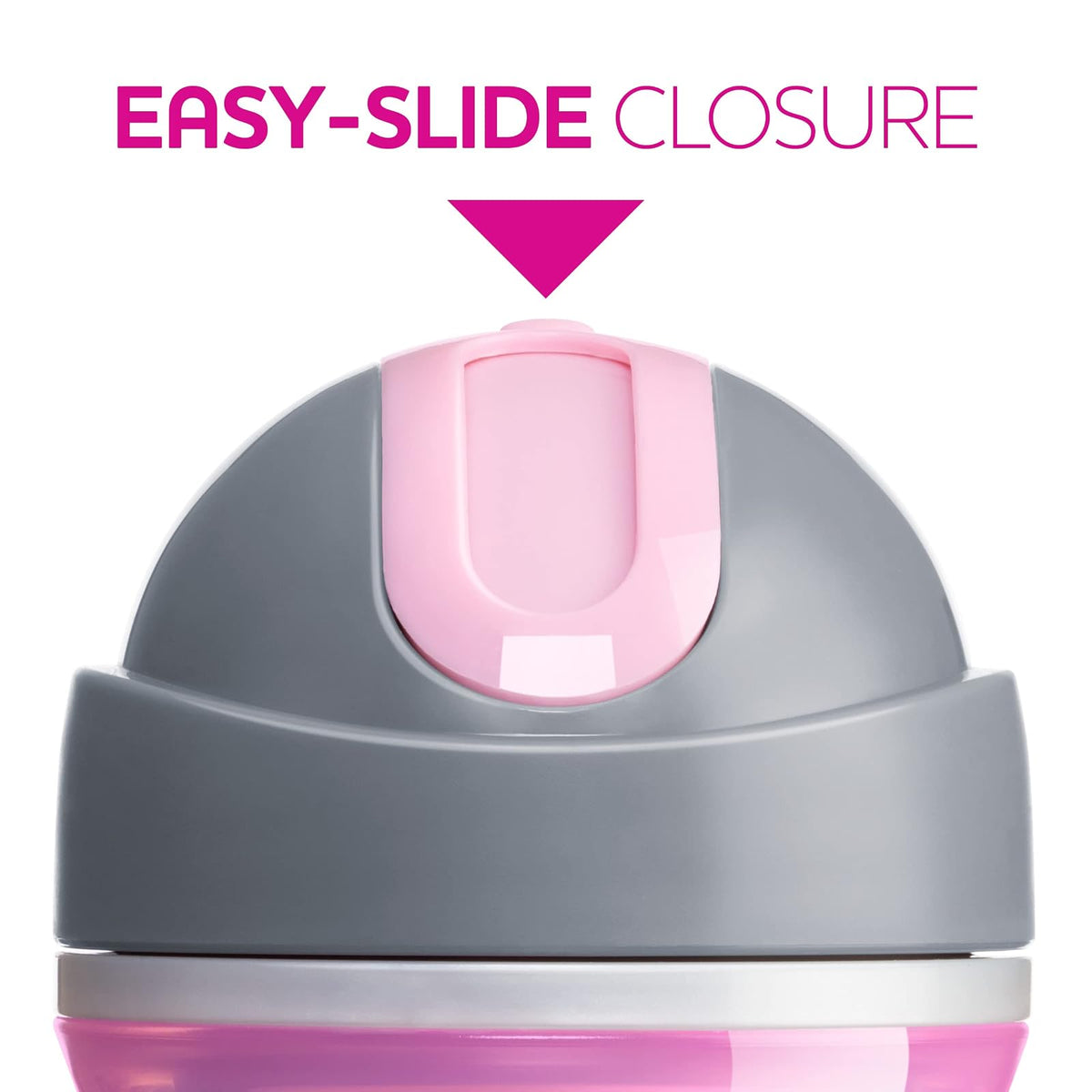 Chicco - Taza para beber con aislamiento de doble pared con popote de silicona y tapa sin derrames, apto para lavaplatos, fácil de sostener, ergonómica, color rosa y morado, 2 unidades más de 12 meses
