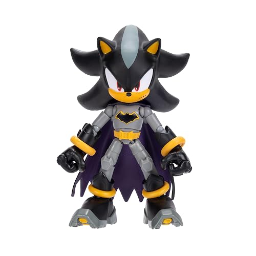 Jakks Pacific DC x Sonic The Hedgehog Figura de Acción Premium de 5 Pulgadas, Personajes Crossover Articulados (Shadow Batman, Tails Cyborg, Knuckles Superman), Edición Coleccionista, Multicolor