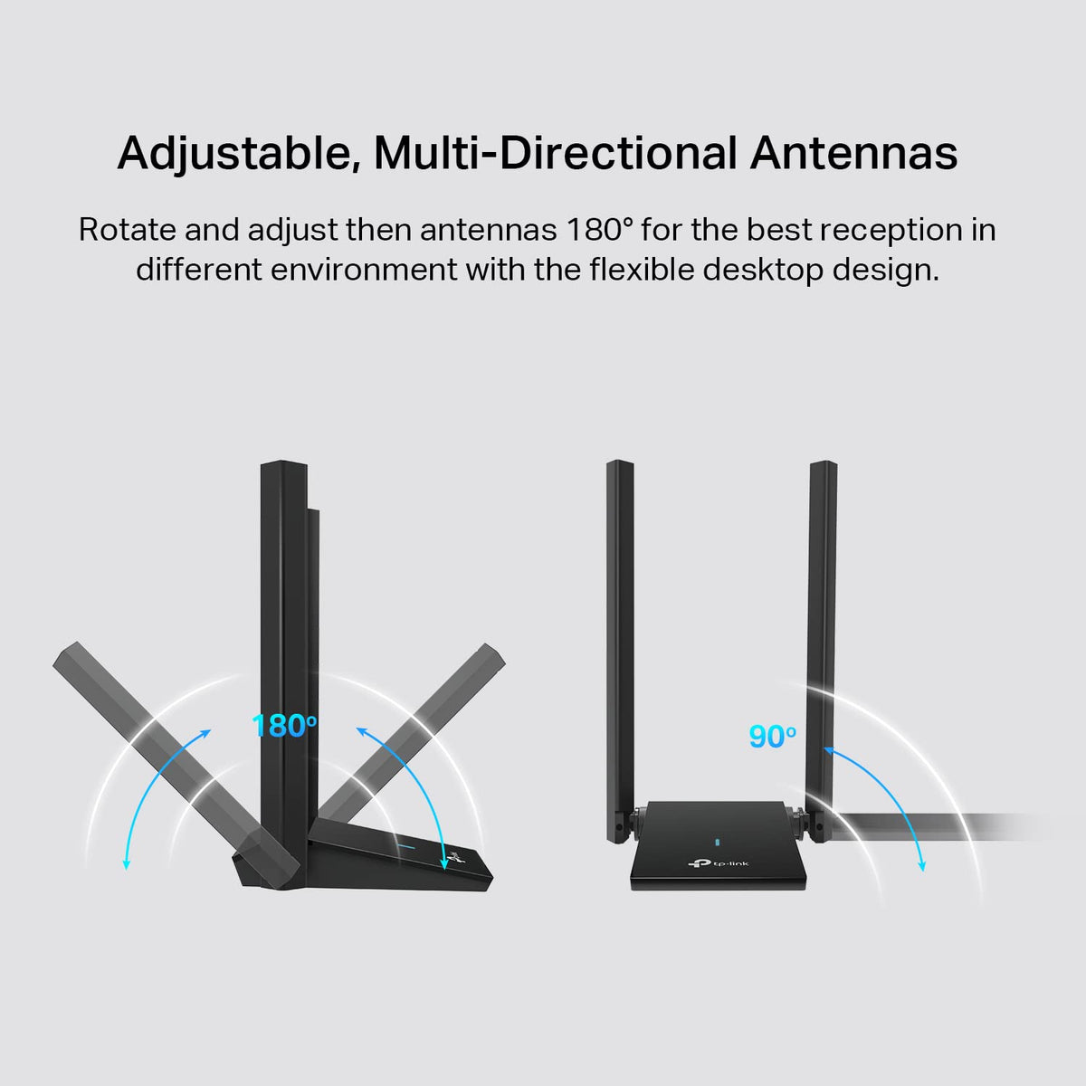TP-Link Archer TX20U Plus Adaptador USB wifi6 para PC AX1800Mbps, 2* Antenas WiFi de Alta Ganancia 5dBi, Compatible con Win 10-11