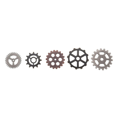 Tim Holtz Idea-ology Engranajes de Marcha Adornos, Paquete de 5, Paquete de 5 Engranajes, Antique Nickel, Brass & Copper, 1, 1