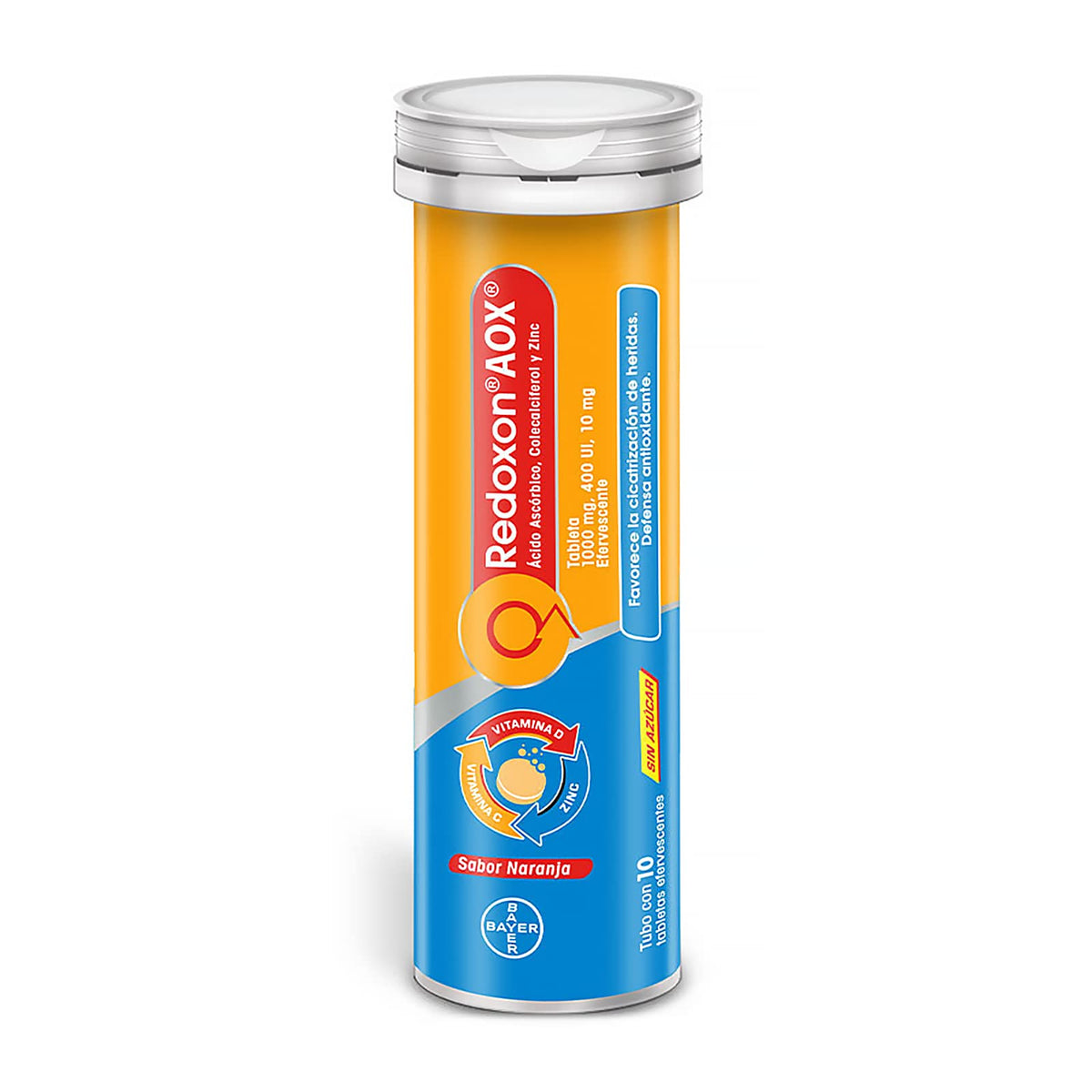 Redoxon AOX Multivitamínico con Vitamina C, Vitamina D y Zinc, Pack de 3 Unidades con 10 Tabletas Efervescentes, Naranja