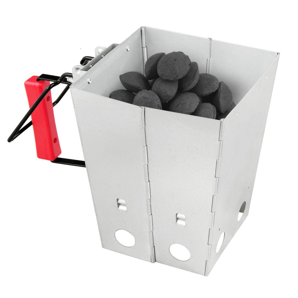 Royal Gourmet - Parrilla Plegable de carbón para Chimenea de Fuego, Color Plateado y Rojo