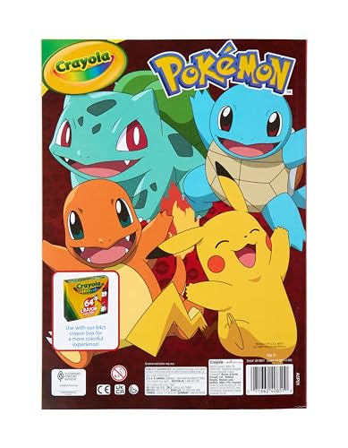 Crayola - Libro para Colorear Pokémon, 288 Pgs, páginas para Colorear Pokémon y Pegatinas, Regalo para niños, de 3, 4, 5, 6 años