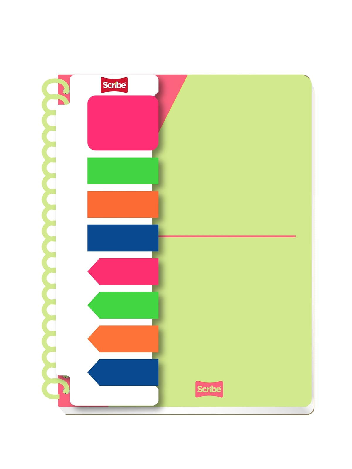Scribe®, Excellence T, Cuaderno Book, Pasta Dura, Espiral Sencillo, Raya, 100 hojas, Portada Acuarela Arcoiris