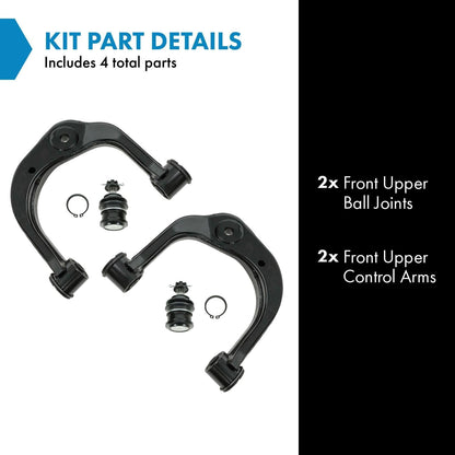 TRQ Kit de brazo de control superior delantero y rótula para camión Toyota Tacoma